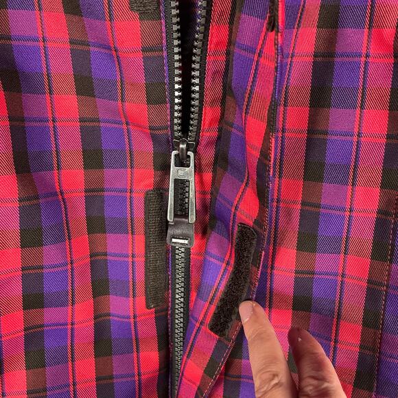 The North Face Cryptic Jacket Recco Purple Pink Plaid Hooded Hyvent Ski Sz XS - Picture 2 of 11